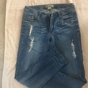 Democracy straight leg embellished jeans